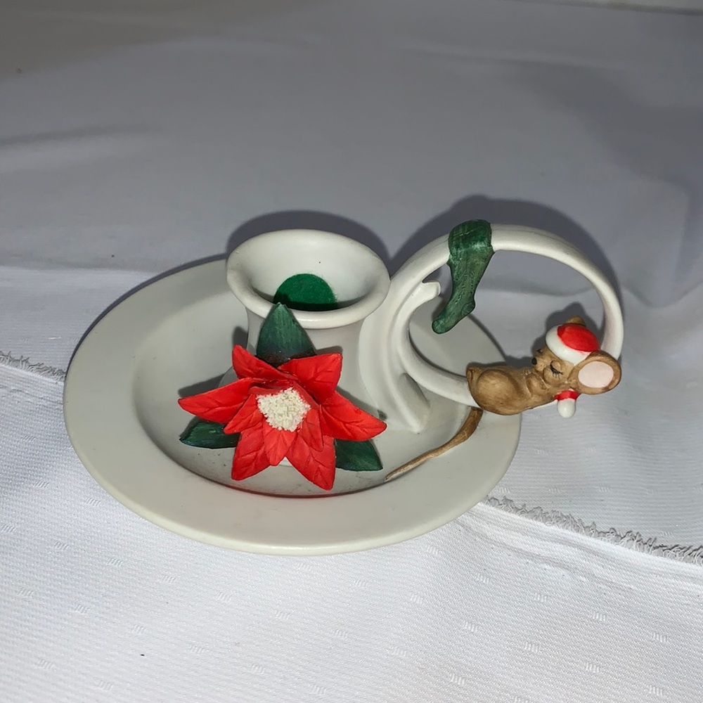 Candle stick ,mouse,socks,poinsettia
